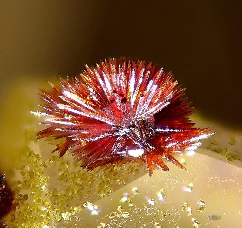 Carminite specimen - rock identification